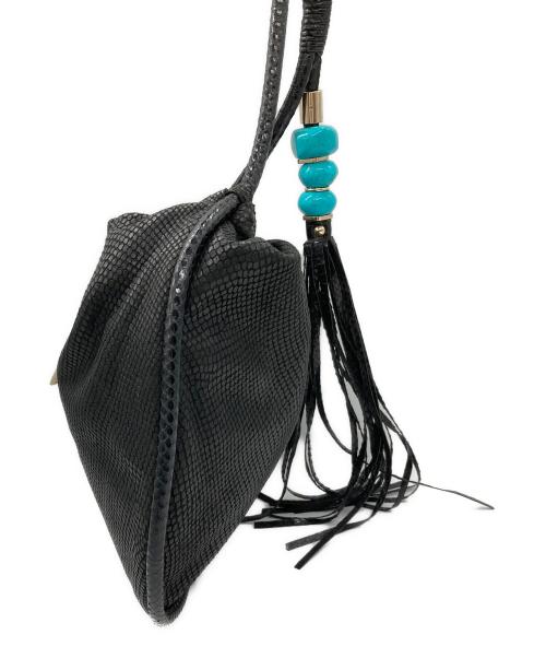 JIMMY CHOO（ジミーチュウ）JIMMY CHOO (ジミーチュウ) パイソンショルダーバッグ ブラックの古着・服飾アイテム