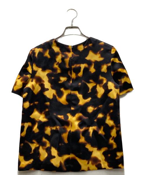 LOEWE（ロエベ）LOEWE (ロエベ) Short Sleeve Silk Top ブラウン×オレンジ サイズ:34の古着・服飾アイテム