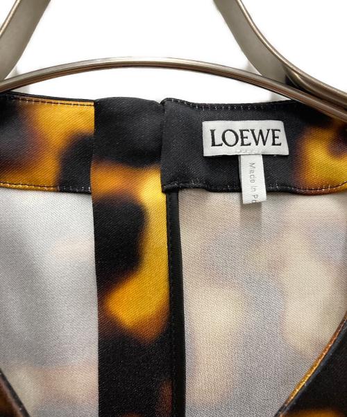 LOEWE（ロエベ）LOEWE (ロエベ) Short Sleeve Silk Top ブラウン×オレンジ サイズ:34の古着・服飾アイテム