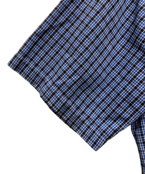 J.CREW（ジェイクルー）J.CREW (ジェイクルー) チェックプルオーバーシャツ ブルー サイズ:Lの古着・服飾アイテム