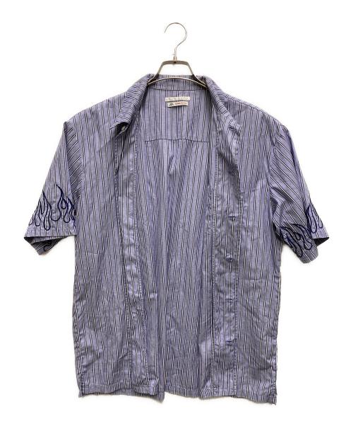 DISCOVERED（ディスカバード）DISCOVERED (ディスカバード) FIRE STRIPE SHIRT ブルー サイズ:2の古着・服飾アイテム