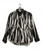 JOHN LAWRENCE SULLIVANジョン ローレンス サリバン）の古着「WRINKLE PRINT SHIRT」｜ホワイト×ブラック