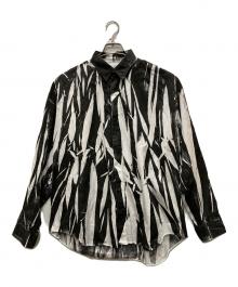 JOHN LAWRENCE SULLIVAN（ジョン ローレンス サリバン）の古着「WRINKLE PRINT SHIRT」｜ホワイト×ブラック