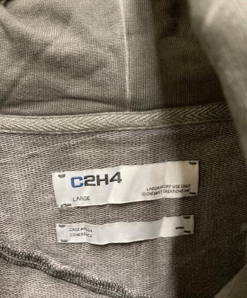 C2H4（シーツーエイチフォー）C2H4 (シーツーエイチフォー) panelled distressed hoodie グレー サイズ:Lの古着・服飾アイテム