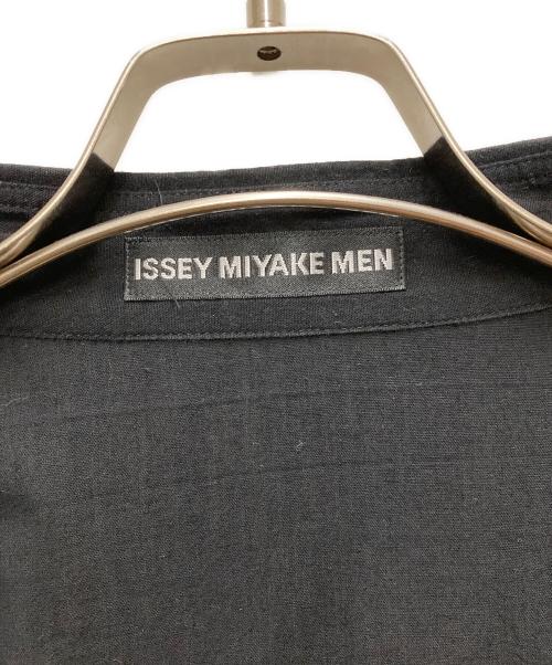 ISSEY MIYAKE MEN（イッセイミヤケメン）ISSEY MIYAKE MEN (イッセイミヤケメン) ぼうし絞りアシンメトリー長袖シャツ ブラック×ネイビー サイズ:4の古着・服飾アイテム