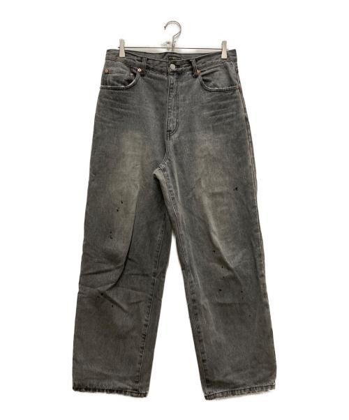 flagstuff（フラグスタフ）FLAGSTUFF (フラグスタフ) FADE BAGGIE DENIM PANTS グレー サイズ:Lの古着・服飾アイテム