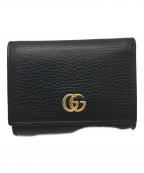 GUCCIグッチ）の古着「GGマーモント 3つ折り財布」｜ブラック