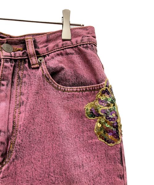 MARC JACOBS（マークジェイコブス）MARC JACOBS (マークジェイコブス) ワッペンデニムパンツ ピンク サイズ:25の古着・服飾アイテム