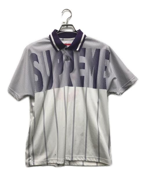 SUPREME（シュプリーム）SUPREME (シュプリーム) 18SS SOCCER POLO ポロシャツ ホワイト×パープル サイズ:Sの古着・服飾アイテム