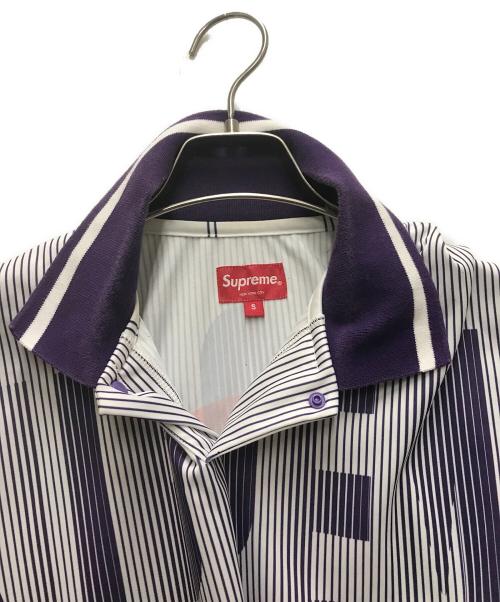 SUPREME（シュプリーム）SUPREME (シュプリーム) 18SS SOCCER POLO ポロシャツ ホワイト×パープル サイズ:Sの古着・服飾アイテム