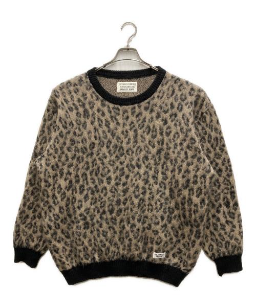 WACKO MARIA（ワコマリア）WACKO MARIA (ワコマリア) Leopard Mohair Crew Sweater ブラウン サイズ:Lの古着・服飾アイテム