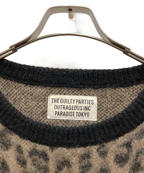 WACKO MARIA（ワコマリア）WACKO MARIA (ワコマリア) Leopard Mohair Crew Sweater ブラウン サイズ:Lの古着・服飾アイテム