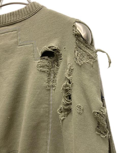 C.E（シーイー）C.E (シーイー) PLAGUE WIDE RIB CUT CREW NECK グリーン サイズ:Mの古着・服飾アイテム