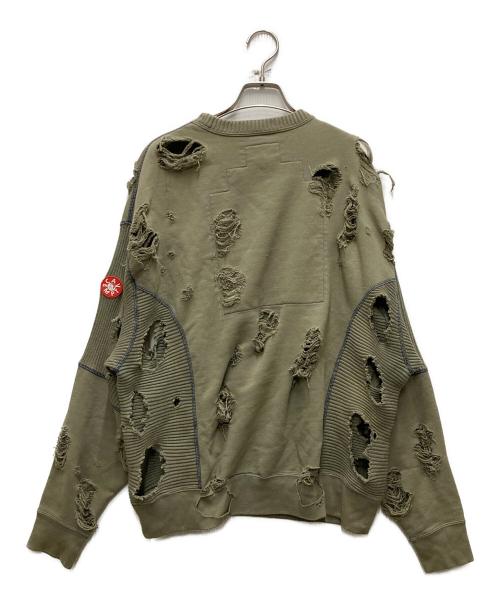 C.E（シーイー）C.E (シーイー) PLAGUE WIDE RIB CUT CREW NECK グリーン サイズ:Mの古着・服飾アイテム