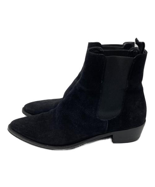 CELINE（セリーヌ）CELINE (セリーヌ) スウェードレザー チェルシーブーツ ブラック サイズ:42　1/2の古着・服飾アイテム