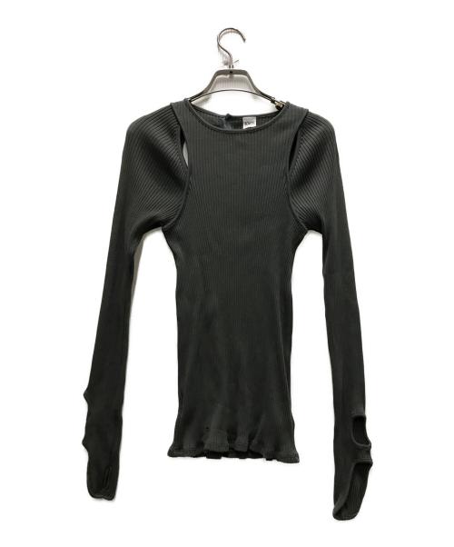 BOWTE（バウト）BOWTE (バウト) リブカットソー グレー サイズ:不明の古着・服飾アイテム
