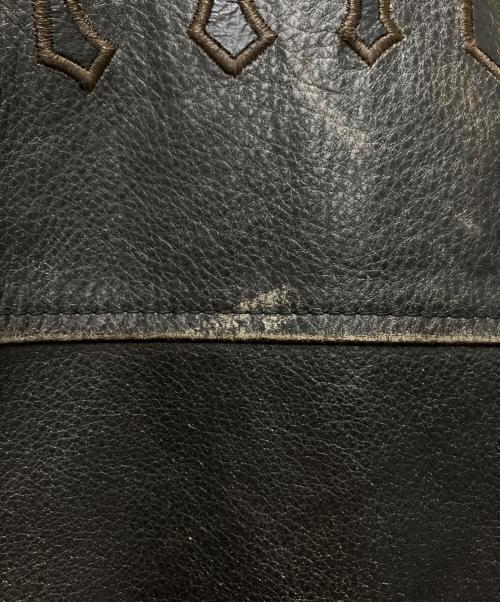 AFFLICTION（アフリクション）AFFLICTION (アフリクション) スカル刺繍 シングルライダース ブラック サイズ:Lの古着・服飾アイテム