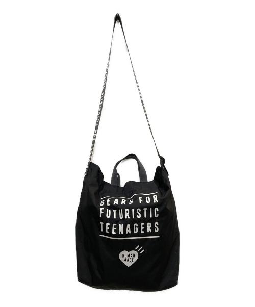 HUMAN MADE（ヒューマンメイド）HUMAN MADE (ヒューマンメイド) ナイロン2WAYトートバッグ ブラックの古着・服飾アイテム