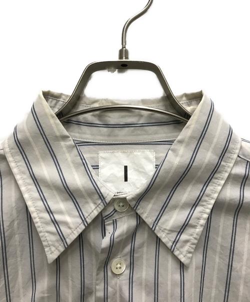 I（アイ）I (アイ) 21SS STRIPE OFFICER SHIRT グレー サイズ:３の古着・服飾アイテム