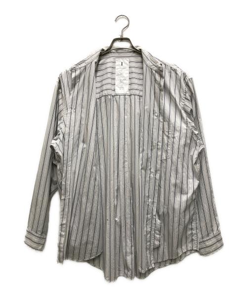 I（アイ）I (アイ) 21SS STRIPE OFFICER SHIRT グレー サイズ:３の古着・服飾アイテム