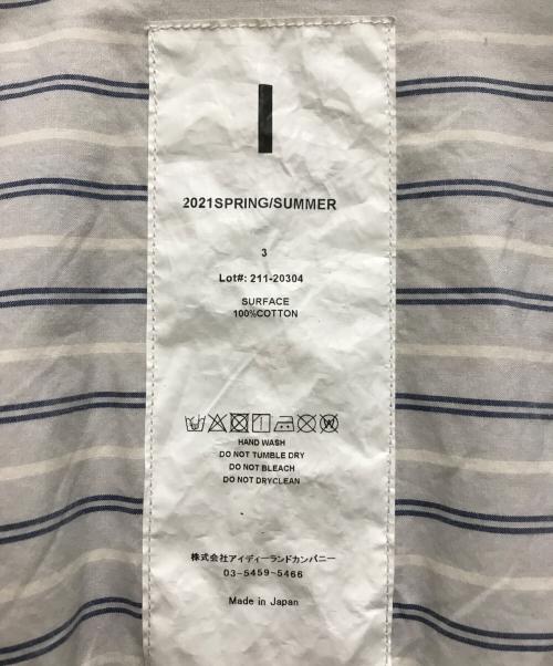 I（アイ）I (アイ) 21SS STRIPE OFFICER SHIRT グレー サイズ:３の古着・服飾アイテム
