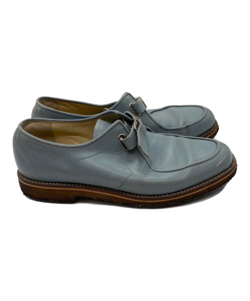 COMME des GARCONS HOMME PLUS（コムデギャルソンオムプリュス）COMME des GARCONS HOMME PLUS (コムデギャルソンオムプリュス) モンクストラップレザーシューズ ブルー サイズ:26㎝の古着・服飾アイテム