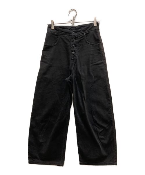 MM6 Maison Margiela（エムエムシックスメゾンマルジェラ）MM6 Maison Margiela (エムエムシックスメゾンマルジェラ) 20SS ハイライズ ボタンフライ ワイドストレートデニム ブラック サイズ:38の古着・服飾アイテム