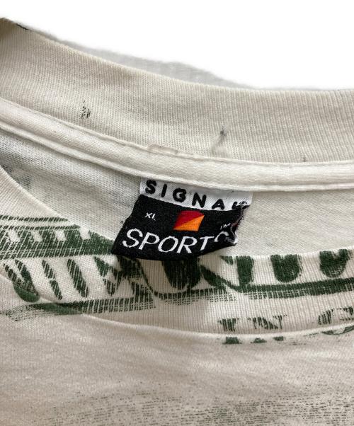 SIGNAL SPORTS（シグナルスポーツ）SIGNAL SPORTS (シグナルスポーツ) 90’s ドル柄 プリントTシャツ ホワイト サイズ:XLの古着・服飾アイテム