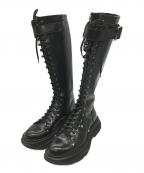 ALEXANDER McQUEENアレキサンダーマックイーン）の古着「Tread Lace Up Boot ロングブーツ」｜ブラック