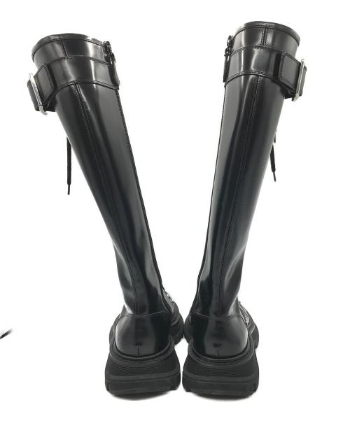 ALEXANDER McQUEEN（アレキサンダーマックイーン）ALEXANDER McQUEEN (アレキサンダーマックイーン) Tread Lace Up Boot ロングブーツ ブラック サイズ:37Dの古着・服飾アイテム