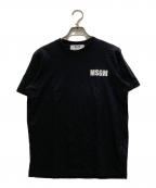 MSGMエムエスジーエム）の古着「NEVER LOOK BACK ステートメント ロゴ Tシャツ」｜ブラック