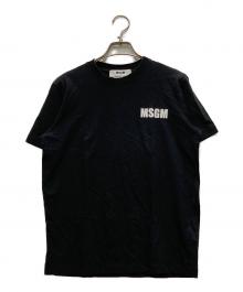 MSGM（エムエスジーエム）の古着「NEVER LOOK BACK ステートメント ロゴ Tシャツ」｜ブラック