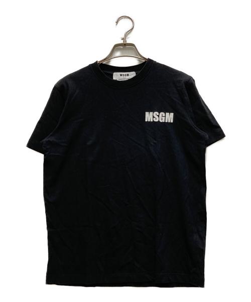 MSGM（エムエスジーエム）MSGM (エムエスジーエム) NEVER LOOK BACK ステートメント ロゴ Tシャツ ブラック サイズ:Sの古着・服飾アイテム