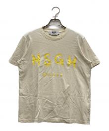 MSGM（エムエスジーエム）の古着「ロゴTシャツ」｜ベージュ