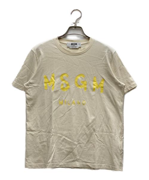 MSGM（エムエスジーエム）MSGM (エムエスジーエム) ロゴTシャツ ベージュ サイズ:Sの古着・服飾アイテム