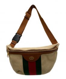 GUCCI（グッチ）の古着「ヴィンテージ キャンバス ベルトバッグ」｜ベージュ