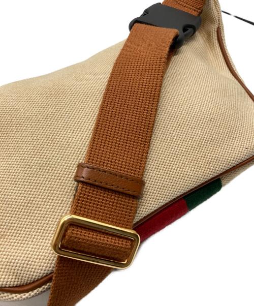 GUCCI（グッチ）GUCCI (グッチ) ヴィンテージ キャンバス ベルトバッグ ベージュの古着・服飾アイテム