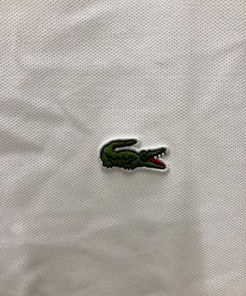 LACOSTE（ラコステ）LACOSTE (ラコステ) 配色ボーダーリブニット鹿の子地ポロシャツ ホワイト サイズ:5の古着・服飾アイテム