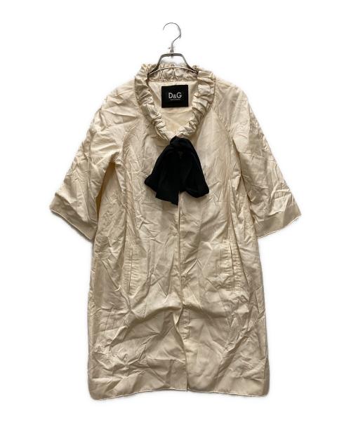 DOLCE & GABBANA（ドルチェ＆ガッバーナ）DOLCE & GABBANA (ドルチェ＆ガッバーナ) リボン付きスプリングコート ベージュ サイズ:38の古着・服飾アイテム