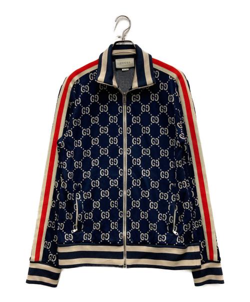 GUCCI（グッチ）GUCCI (グッチ) GGジャカード コットン ジャケット ネイビー サイズ:Lの古着・服飾アイテム