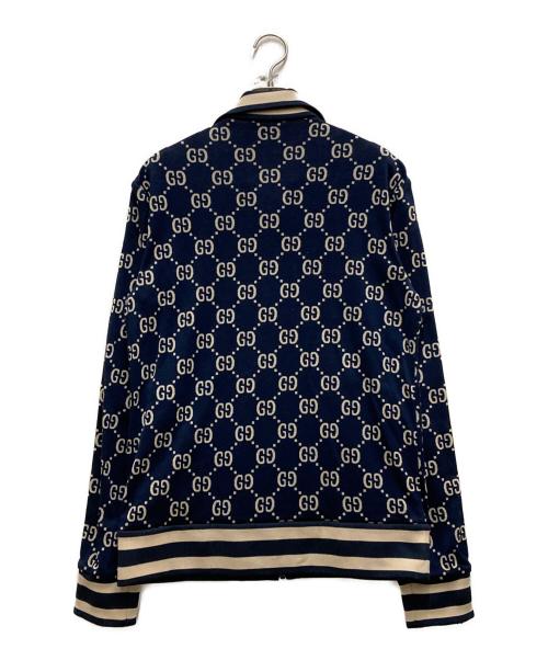 GUCCI（グッチ）GUCCI (グッチ) GGジャカード コットン ジャケット ネイビー サイズ:Lの古着・服飾アイテム