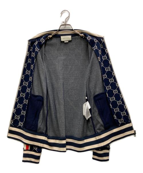 GUCCI（グッチ）GUCCI (グッチ) GGジャカード コットン ジャケット ネイビー サイズ:Lの古着・服飾アイテム