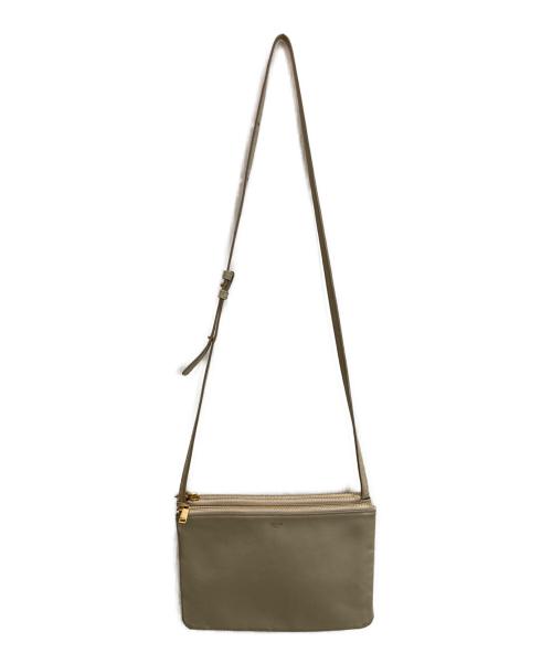 CELINE（セリーヌ）CELINE (セリーヌ) トリオラージショルダーバッグ ベージュの古着・服飾アイテム