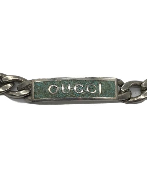 GUCCI（グッチ）GUCCI (グッチ) ロゴスリムエナメルブレスレット シルバーの古着・服飾アイテム