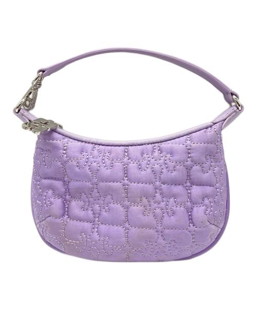 GANNI（ガニー）GANNI (ガニー) BUTTERFLY MINI FLAT COSMETIC POUCH SATINミニポーチ パープルの古着・服飾アイテム
