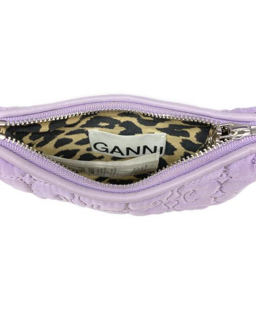 GANNI（ガニー）GANNI (ガニー) BUTTERFLY MINI FLAT COSMETIC POUCH SATINミニポーチ パープルの古着・服飾アイテム