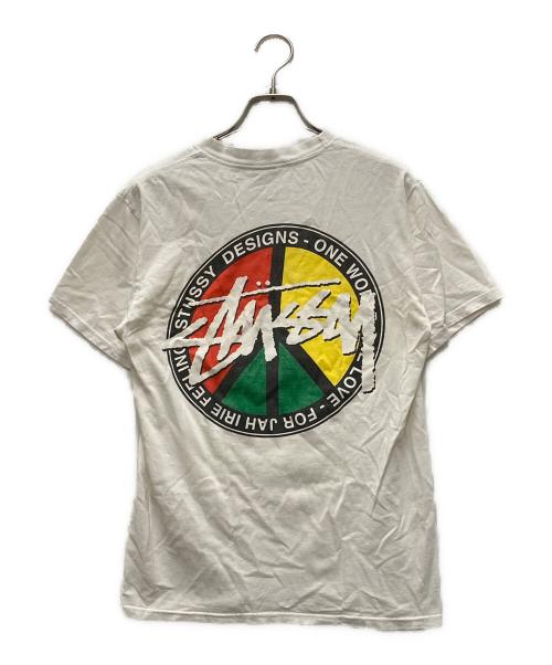 stussy（ステューシー）stussy (ステューシー) 00’s RASTA PEACE TEE ホワイト サイズ:Sの古着・服飾アイテム