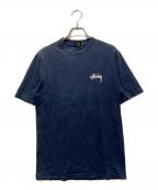 stussyステューシー）の古着「90-00’s ハイビスカス スカルTシャツ」｜ネイビー