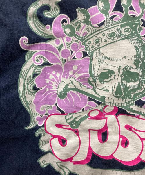 stussy（ステューシー）stussy (ステューシー) 90-00’s ハイビスカス スカルTシャツ ネイビー サイズ:Sの古着・服飾アイテム