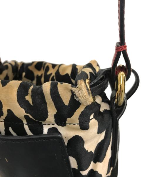 MARNI（マルニ）MARNI (マルニ) gusset leopard-print shoulder bag ブラック×ベージュの古着・服飾アイテム